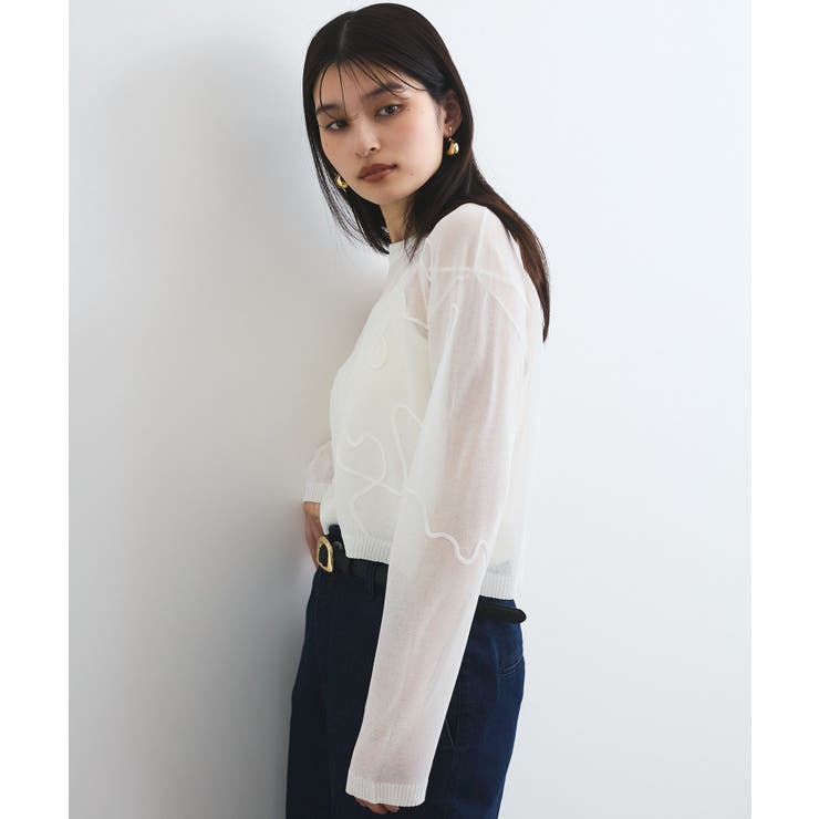 コード刺繍シアーニット | VIS  | 詳細画像12 