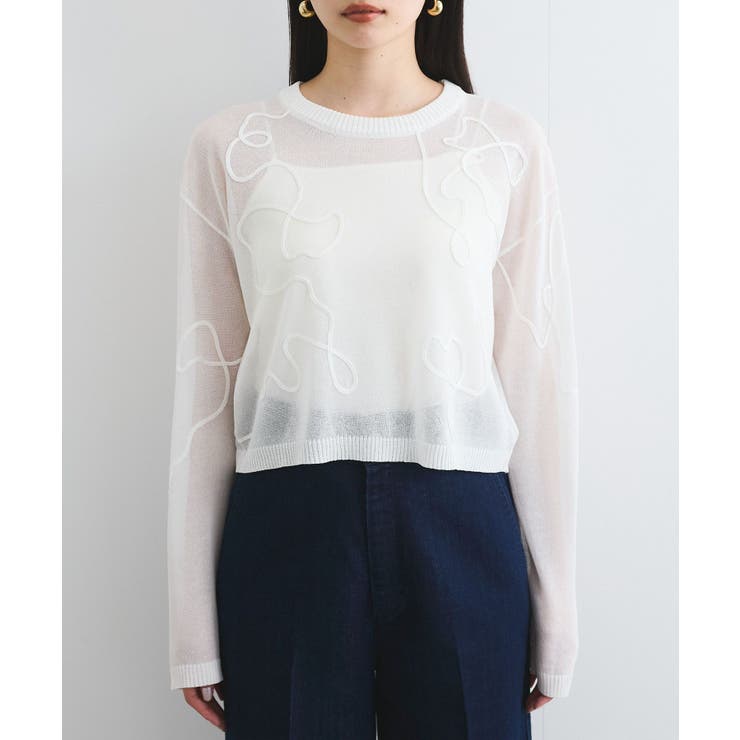 コード刺繍シアーニット | VIS  | 詳細画像13 