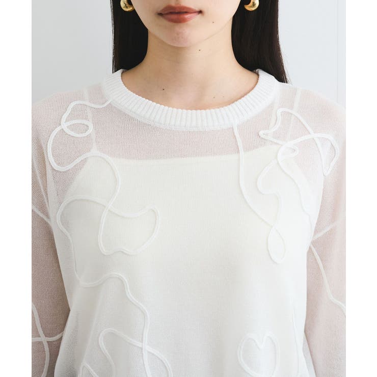 コード刺繍シアーニット | VIS  | 詳細画像16 