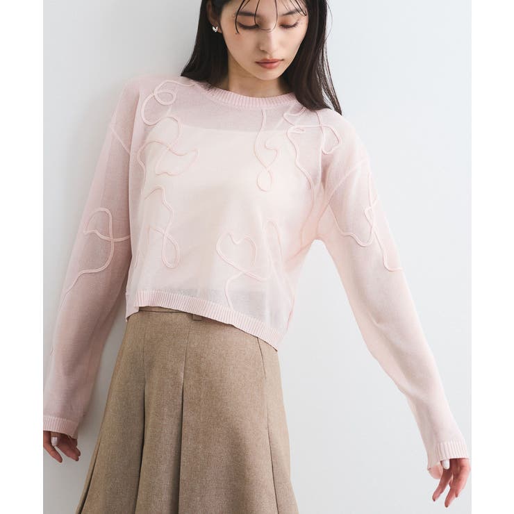 コード刺繍シアーニット | VIS  | 詳細画像4 