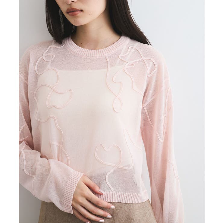 コード刺繍シアーニット | VIS  | 詳細画像5 