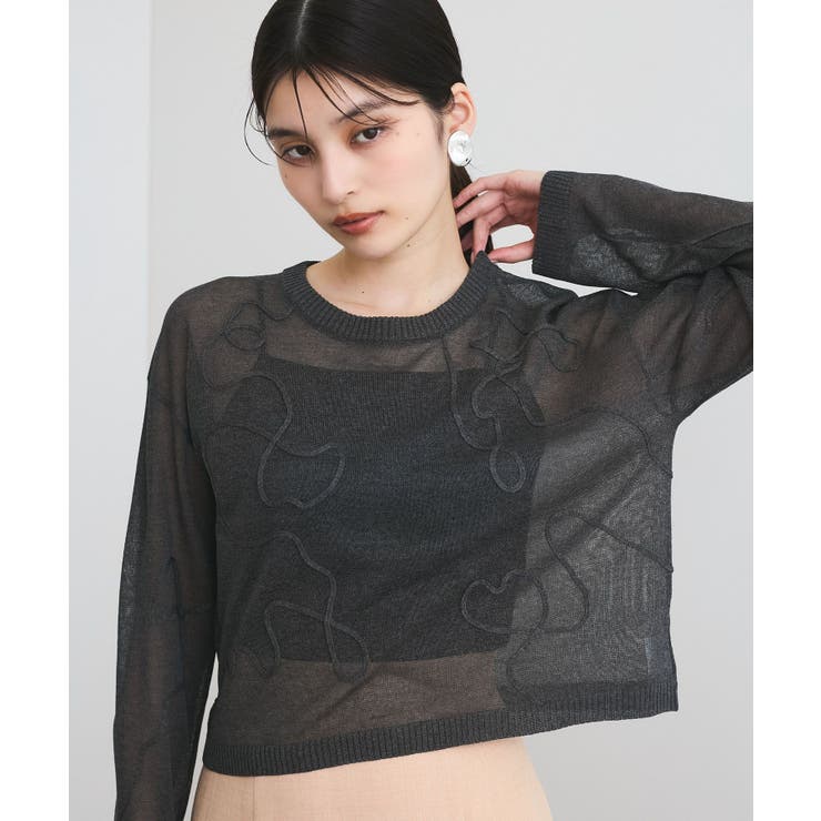 コード刺繍シアーニット | VIS  | 詳細画像7 