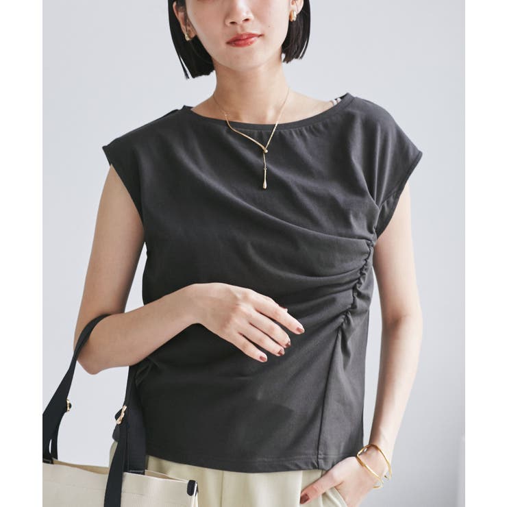 チャコール(06) | アシメギャザートップス | VIS 