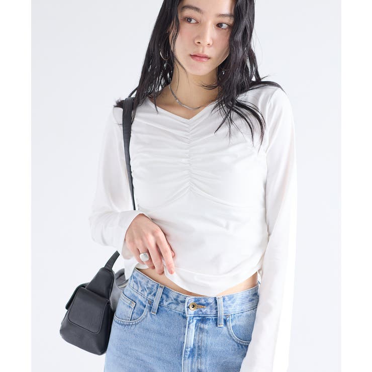 シャーリングギャザーカットソー | VIS  | 詳細画像4 