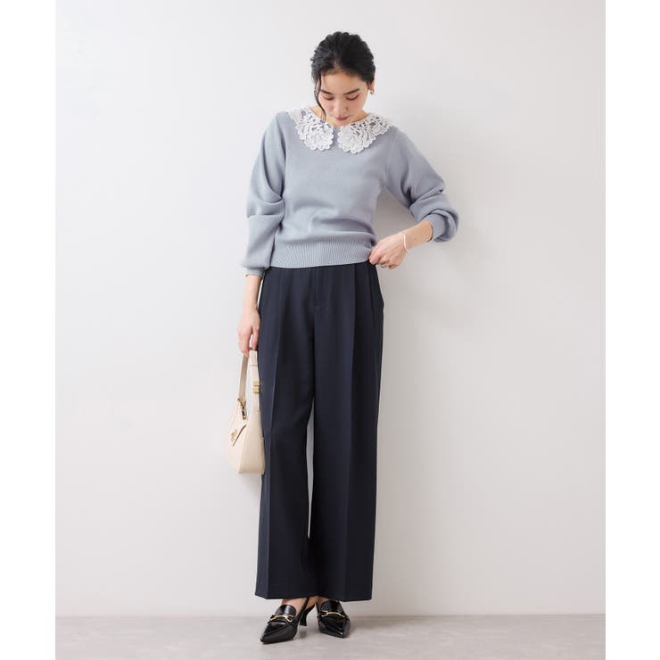 レースカラーニットプルオーバー/イージーケア | VIS  | 詳細画像14 