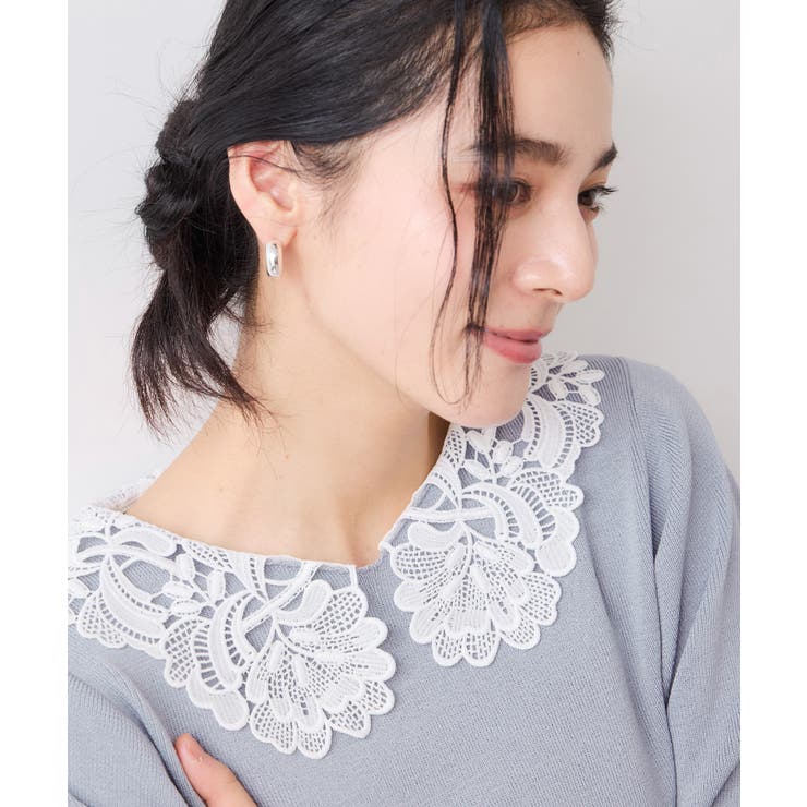 レースカラーニットプルオーバー/イージーケア | VIS  | 詳細画像18 