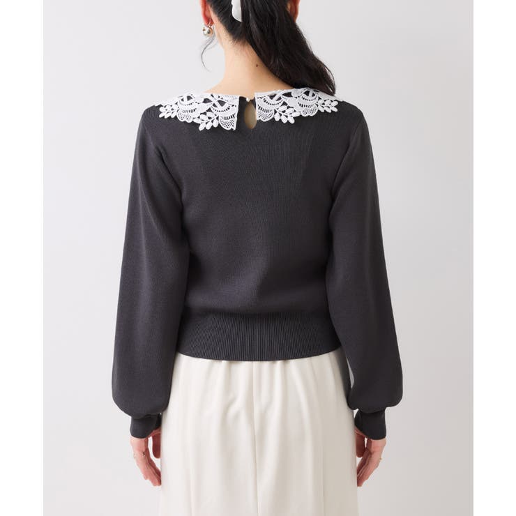 レースカラーニットプルオーバー/イージーケア | VIS  | 詳細画像23 