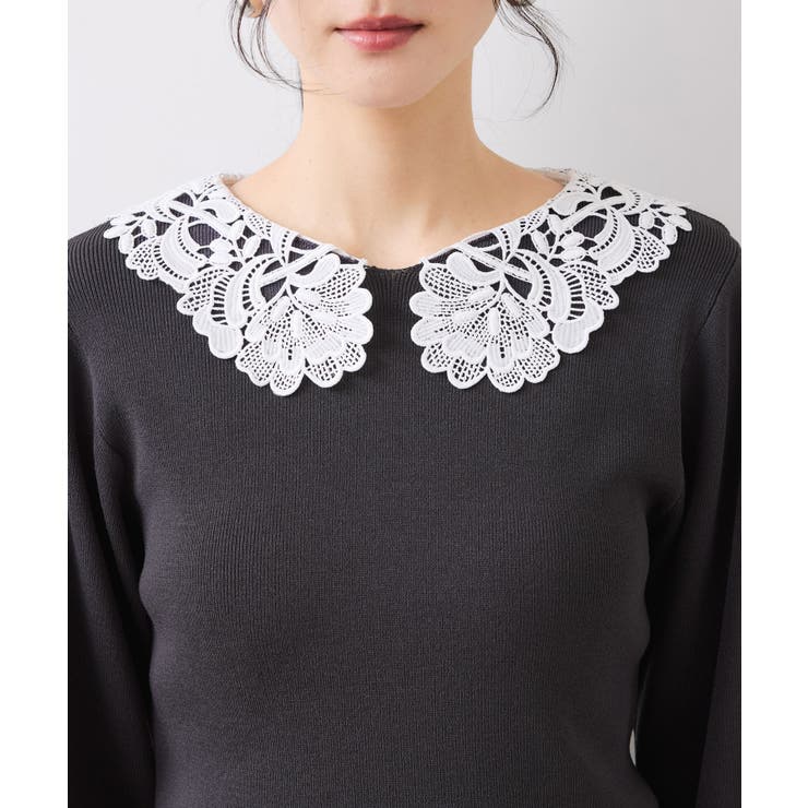 レースカラーニットプルオーバー/イージーケア | VIS  | 詳細画像24 