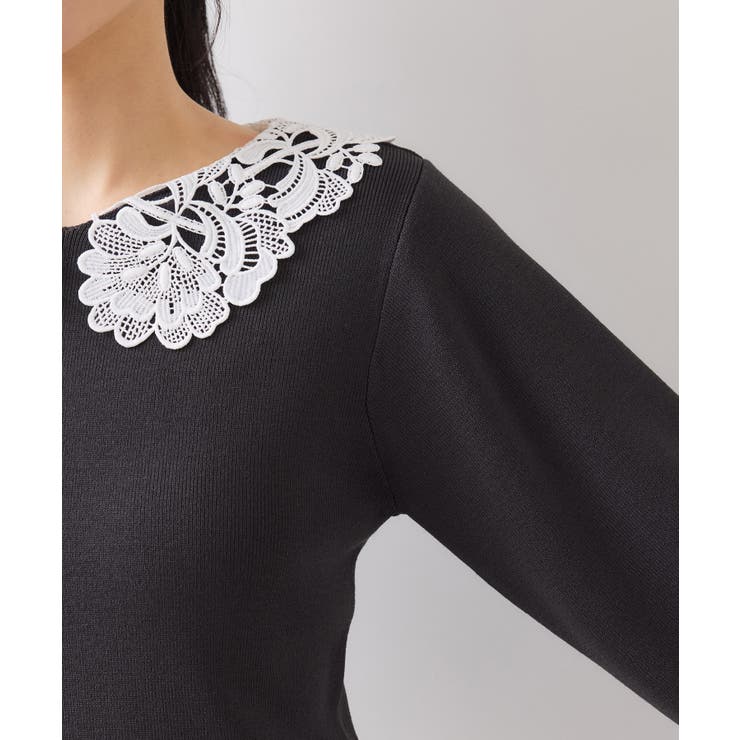 レースカラーニットプルオーバー/イージーケア | VIS  | 詳細画像26 