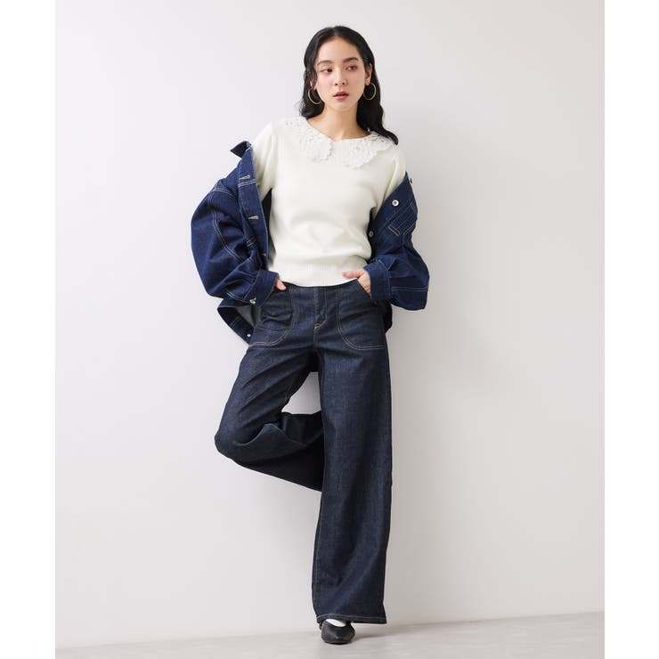 レースカラーニットプルオーバー/イージーケア | VIS  | 詳細画像7 