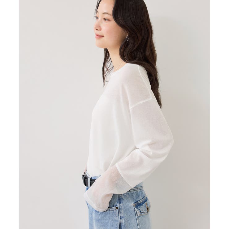 ラメメッシュスリーブ切り替えシアーロンT | VIS  | 詳細画像12 