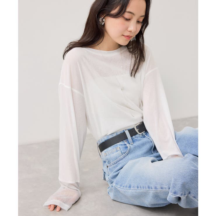 ラメメッシュスリーブ切り替えシアーロンT | VIS  | 詳細画像13 