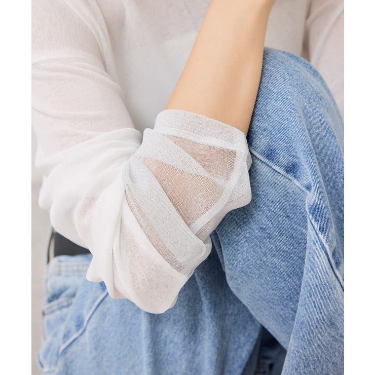 ラメメッシュスリーブ切り替えシアーロンT | VIS  | 詳細画像15 