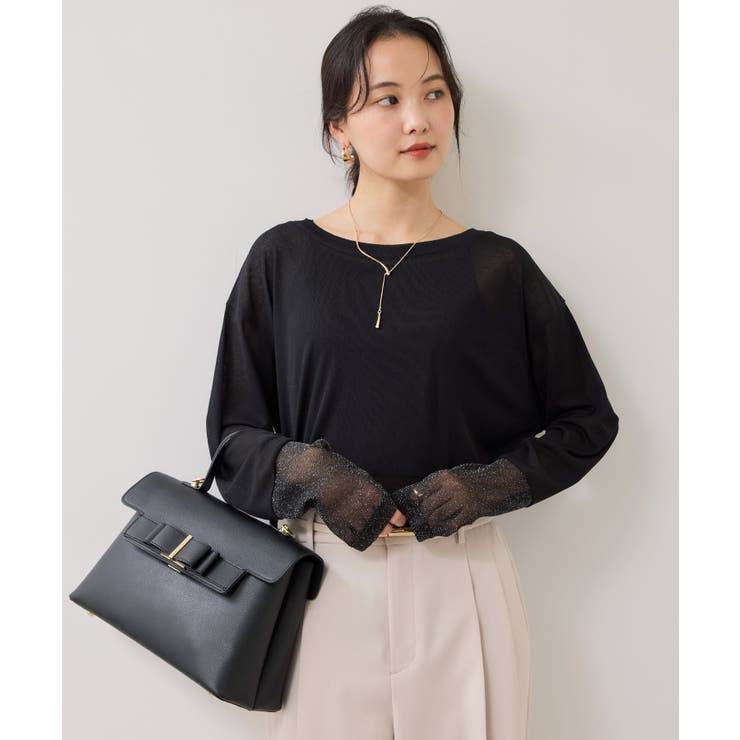 ラメメッシュスリーブ切り替えシアーロンT | VIS  | 詳細画像20 