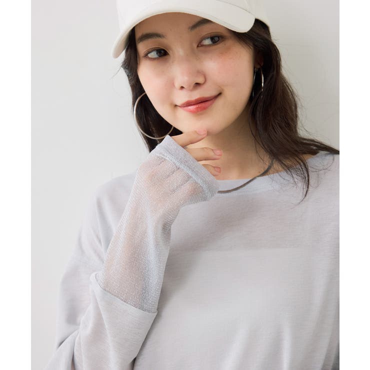 ラメメッシュスリーブ切り替えシアーロンT | VIS  | 詳細画像29 