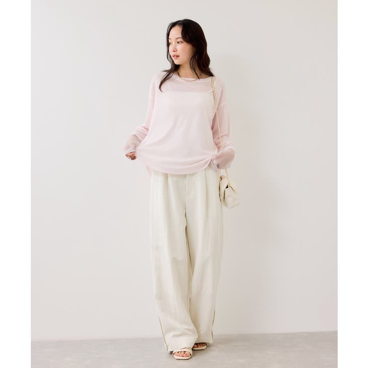 ラメメッシュスリーブ切り替えシアーロンT | VIS  | 詳細画像3 