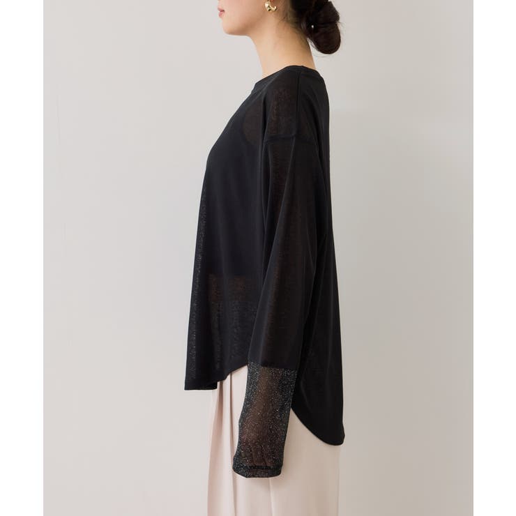 ラメメッシュスリーブ切り替えシアーロンT | VIS  | 詳細画像31 