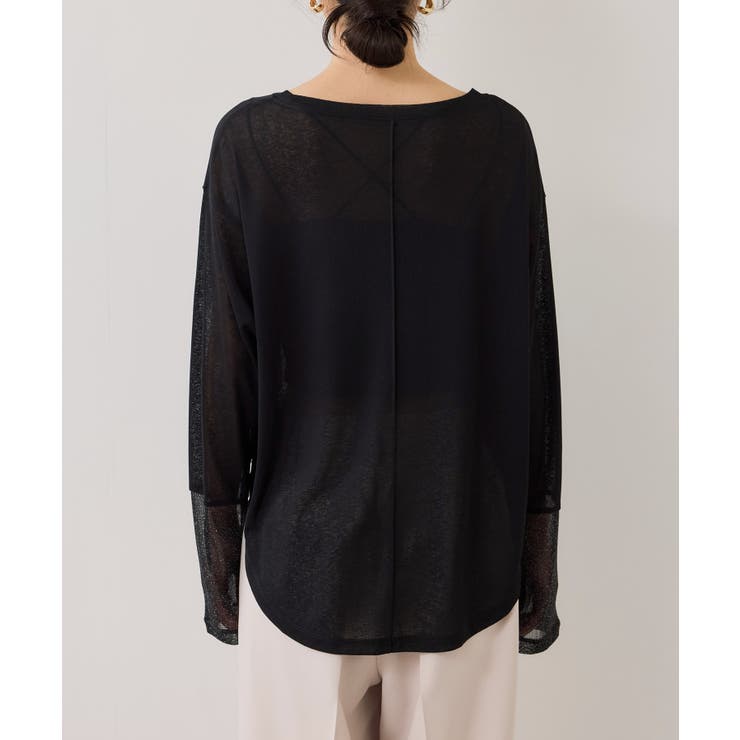 ラメメッシュスリーブ切り替えシアーロンT | VIS  | 詳細画像32 