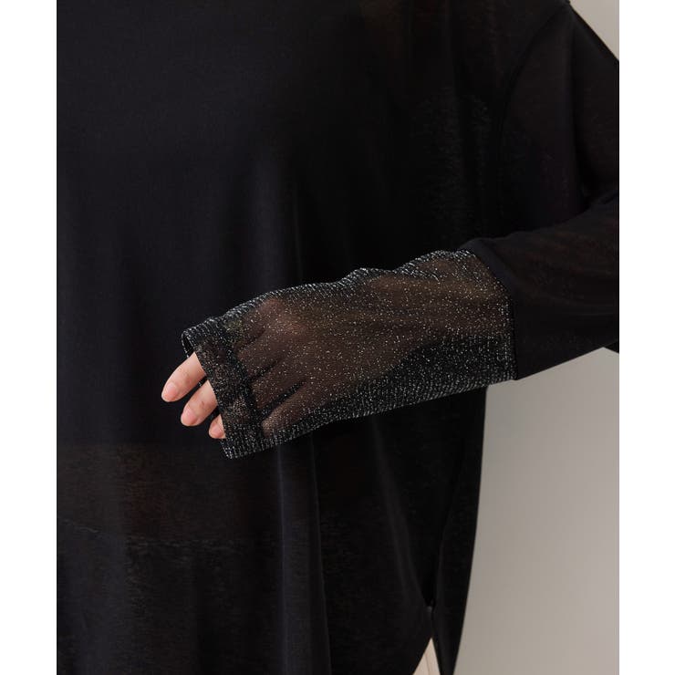 ラメメッシュスリーブ切り替えシアーロンT | VIS  | 詳細画像36 