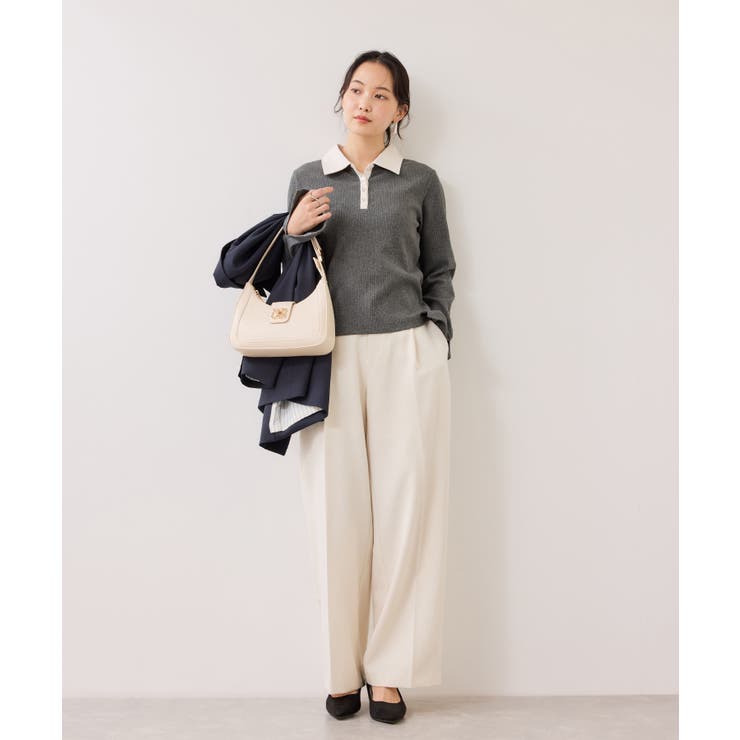 バイカラーポロ襟カットソー/イージーケア | VIS  | 詳細画像16 