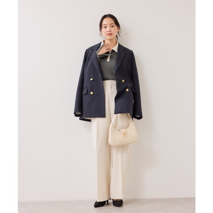 バイカラーポロ襟カットソー/イージーケア | VIS  | 詳細画像21 