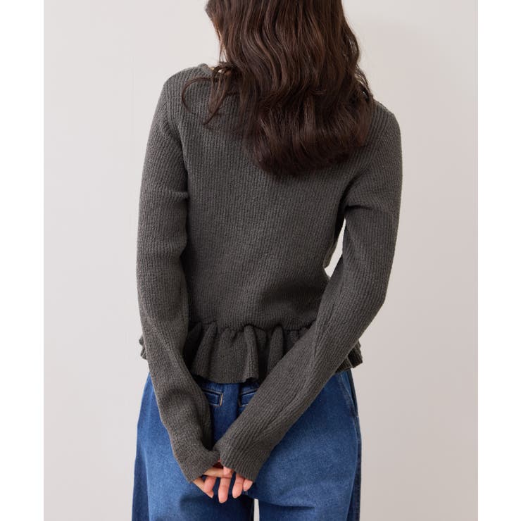 スラブヤーンペプラムフリルニットプルオーバー | VIS  | 詳細画像11 