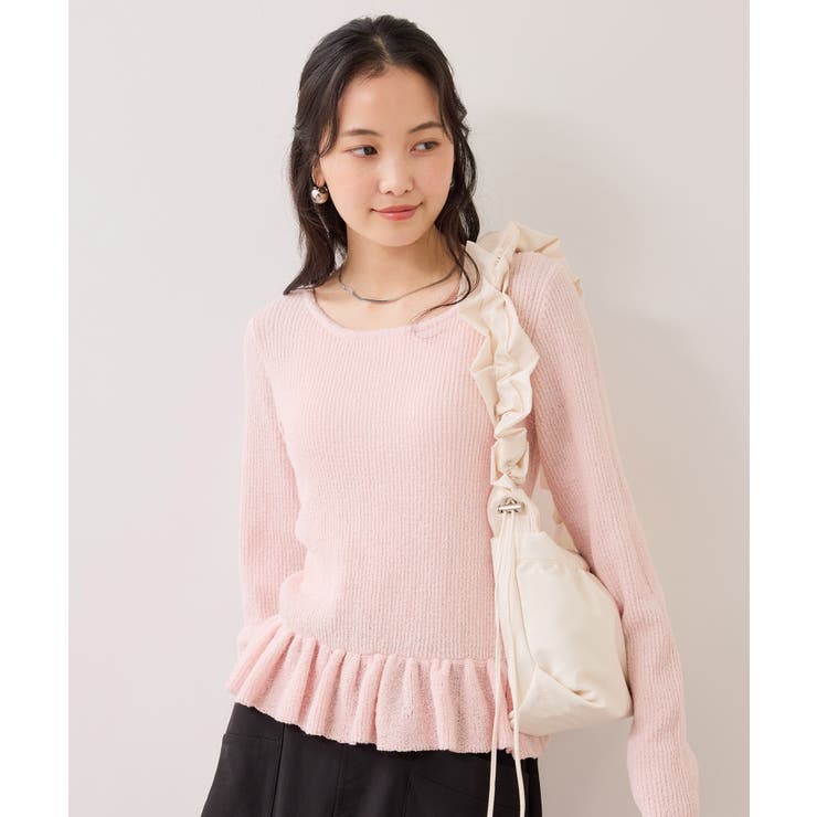 スラブヤーンペプラムフリルニットプルオーバー | VIS  | 詳細画像19 