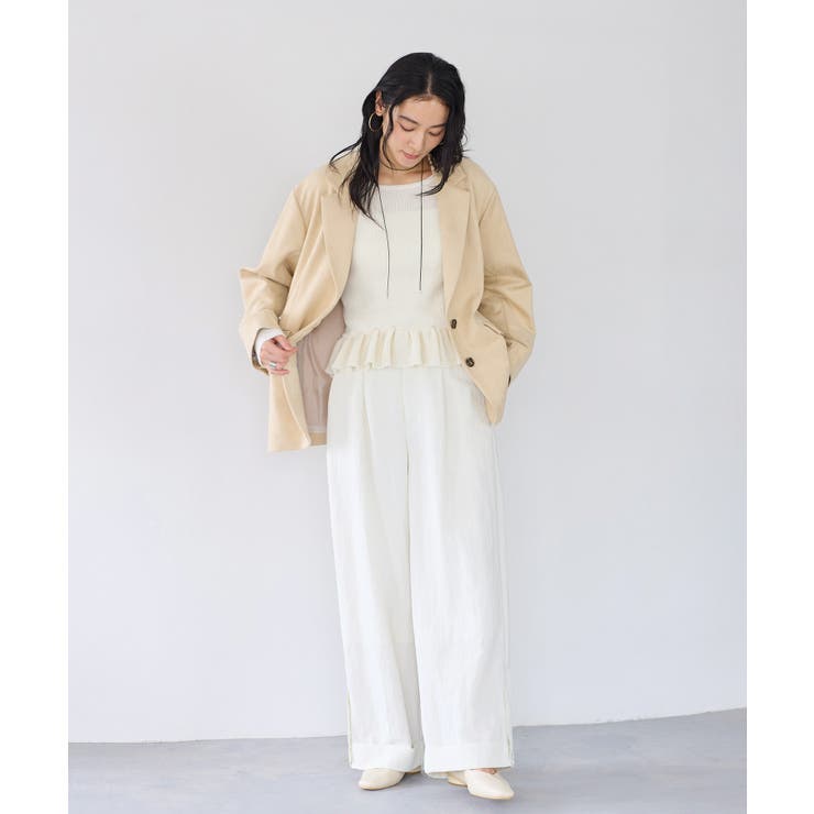 スラブヤーンペプラムフリルニットプルオーバー | VIS  | 詳細画像2 