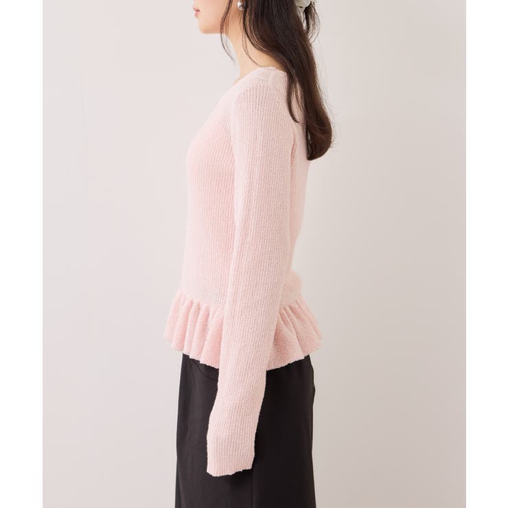 スラブヤーンペプラムフリルニットプルオーバー | VIS  | 詳細画像23 