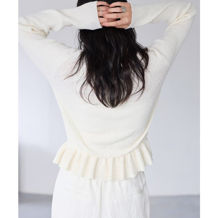 スラブヤーンペプラムフリルニットプルオーバー | VIS  | 詳細画像5 