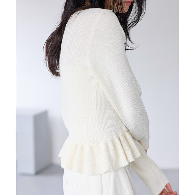 スラブヤーンペプラムフリルニットプルオーバー | VIS  | 詳細画像6 