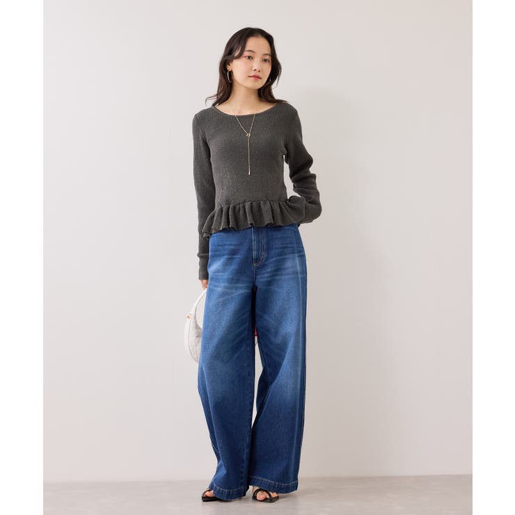 スラブヤーンペプラムフリルニットプルオーバー | VIS  | 詳細画像8 