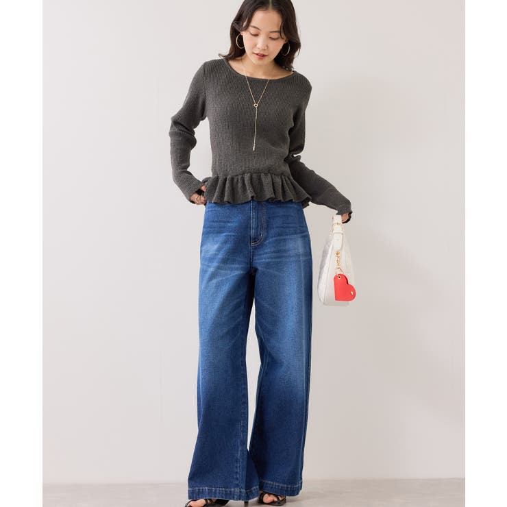 スラブヤーンペプラムフリルニットプルオーバー | VIS  | 詳細画像9 