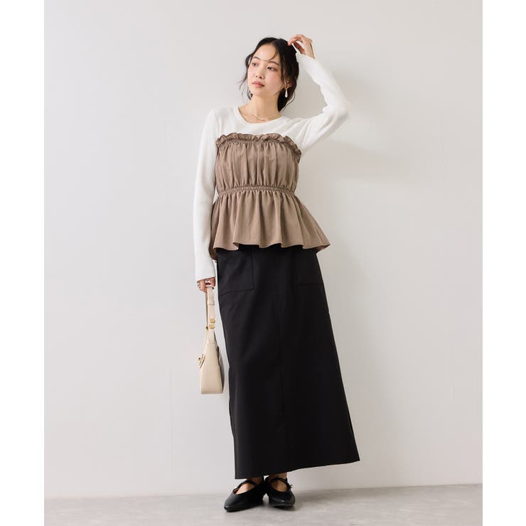 シャーリングビスチェドッキングニット/イージーケア | VIS  | 詳細画像15 