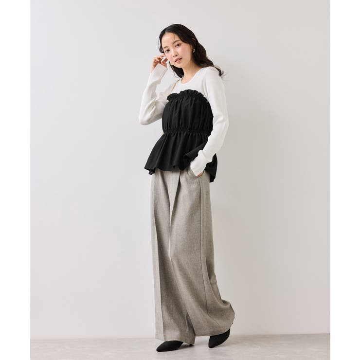 シャーリングビスチェドッキングニット/イージーケア | VIS  | 詳細画像2 