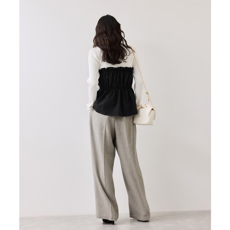 シャーリングビスチェドッキングニット/イージーケア | VIS  | 詳細画像3 