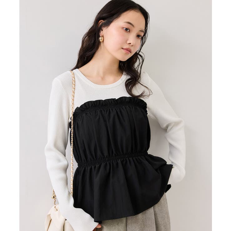 シャーリングビスチェドッキングニット/イージーケア | VIS  | 詳細画像4 