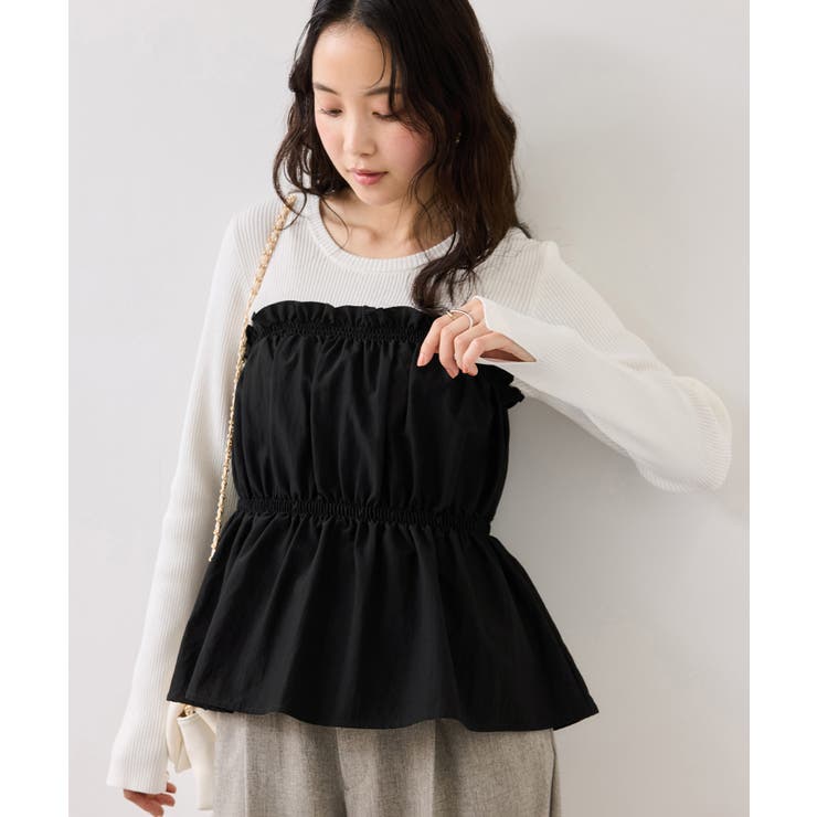 シャーリングビスチェドッキングニット/イージーケア | VIS  | 詳細画像6 