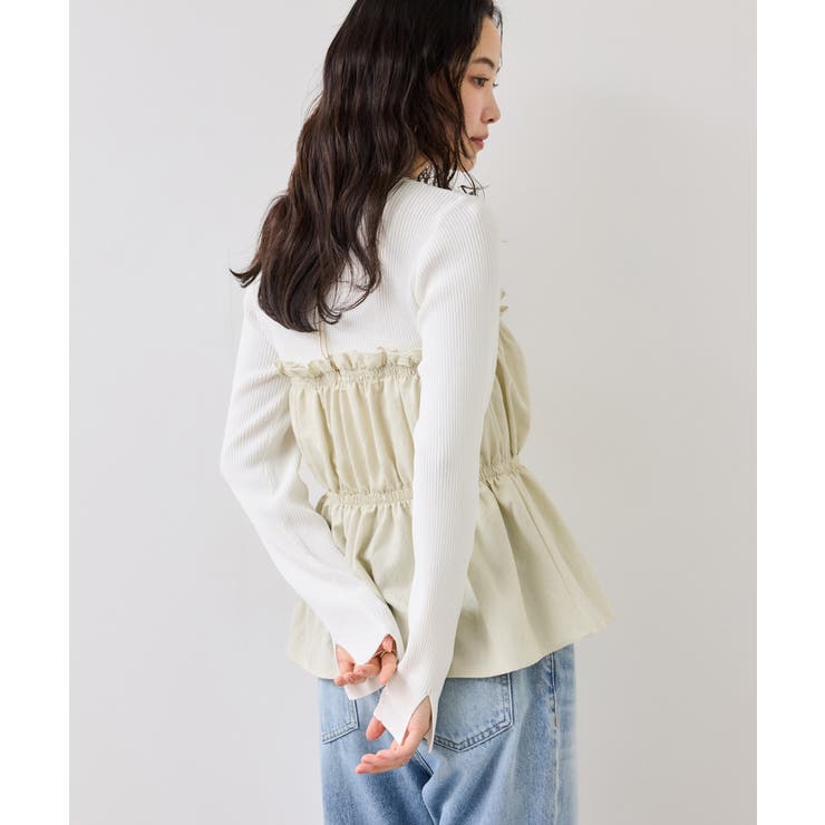 シャーリングビスチェドッキングニット/イージーケア | VIS  | 詳細画像9 