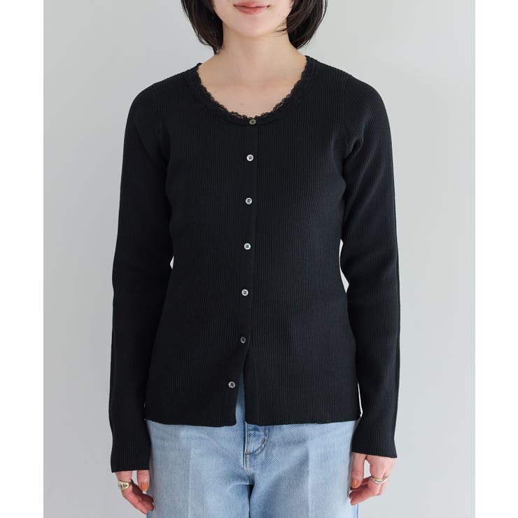 レーストリムニットカーディガン | VIS  | 詳細画像18 