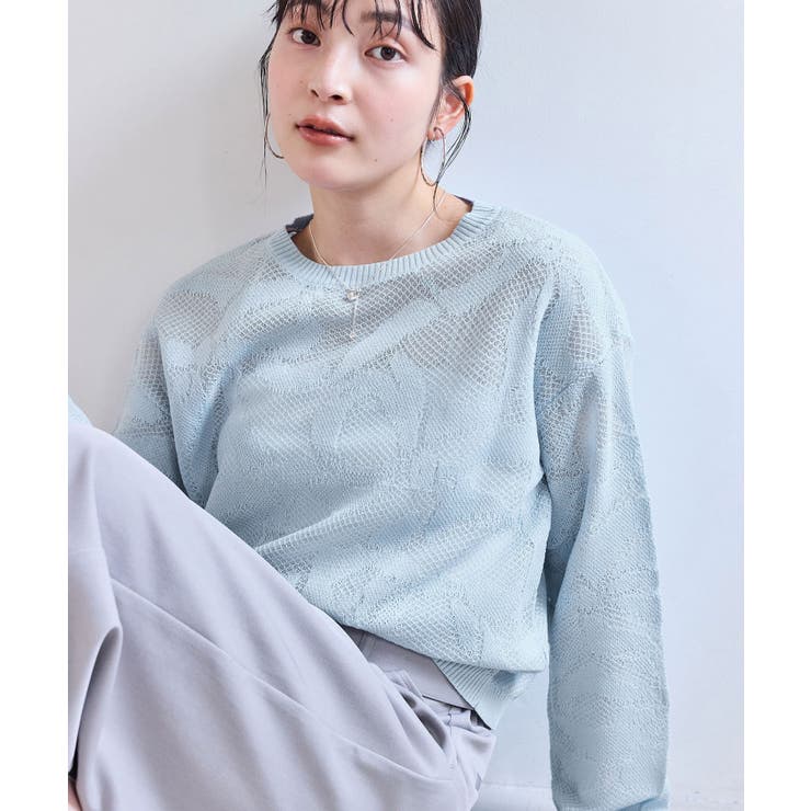 メッシュジャカードニットプルオーバー/イージーケア | VIS  | 詳細画像20 