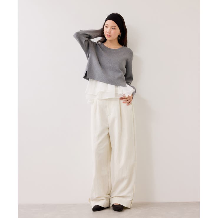 【美得】ペプラムオーガンジードッキングニットプルオーバー | VIS  | 詳細画像14 