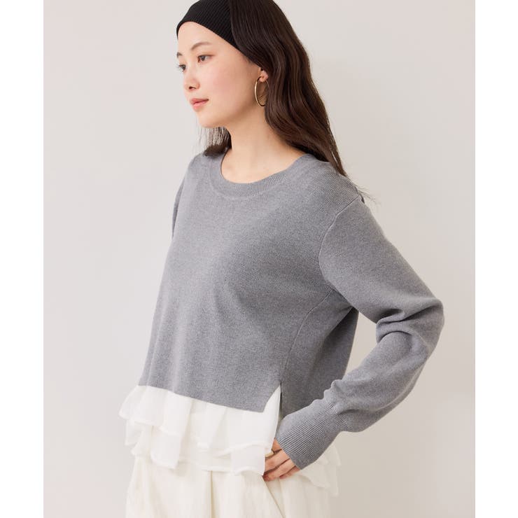 【美得】ペプラムオーガンジードッキングニットプルオーバー | VIS  | 詳細画像16 