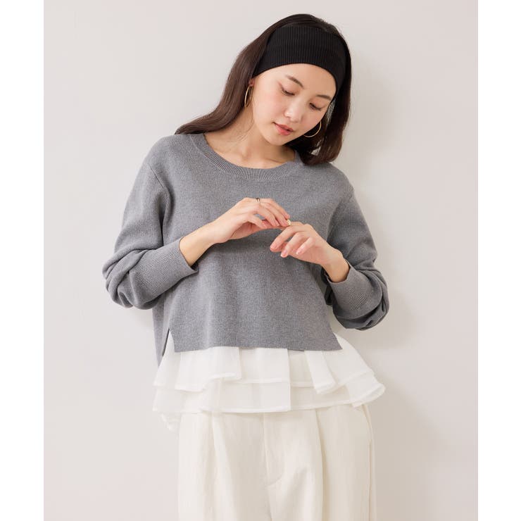 【美得】ペプラムオーガンジードッキングニットプルオーバー | VIS  | 詳細画像17 