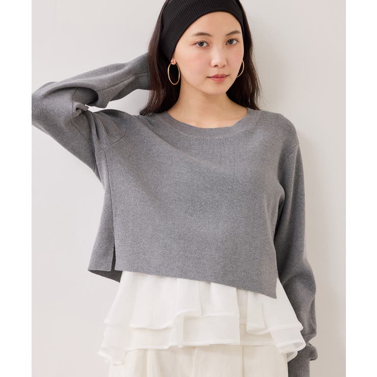 【美得】ペプラムオーガンジードッキングニットプルオーバー | VIS  | 詳細画像19 