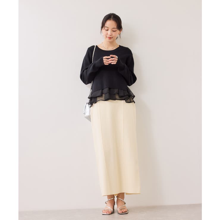 【美得】ペプラムオーガンジードッキングニットプルオーバー | VIS  | 詳細画像22 