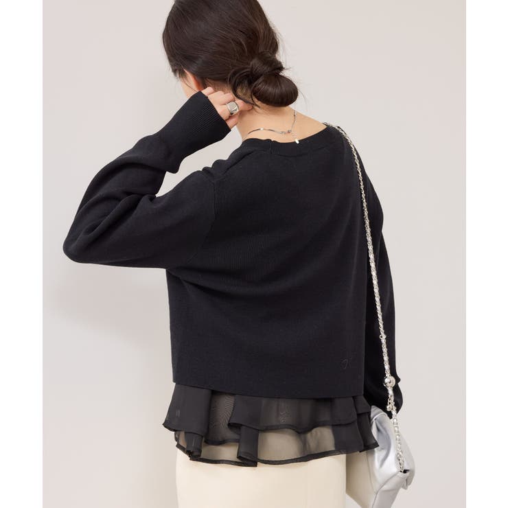 【美得】ペプラムオーガンジードッキングニットプルオーバー | VIS  | 詳細画像25 