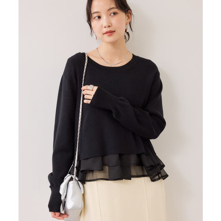 【美得】ペプラムオーガンジードッキングニットプルオーバー | VIS  | 詳細画像26 