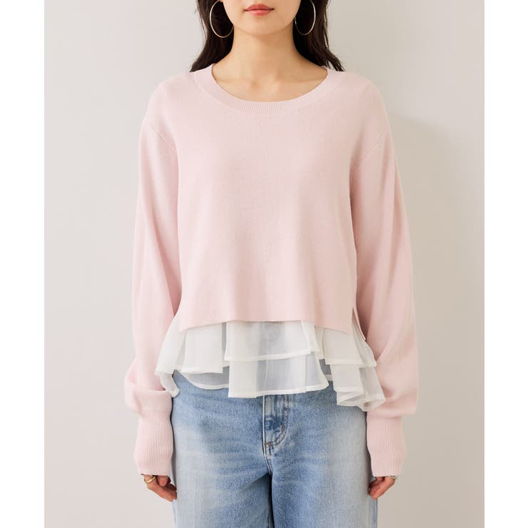 【美得】ペプラムオーガンジードッキングニットプルオーバー | VIS  | 詳細画像27 