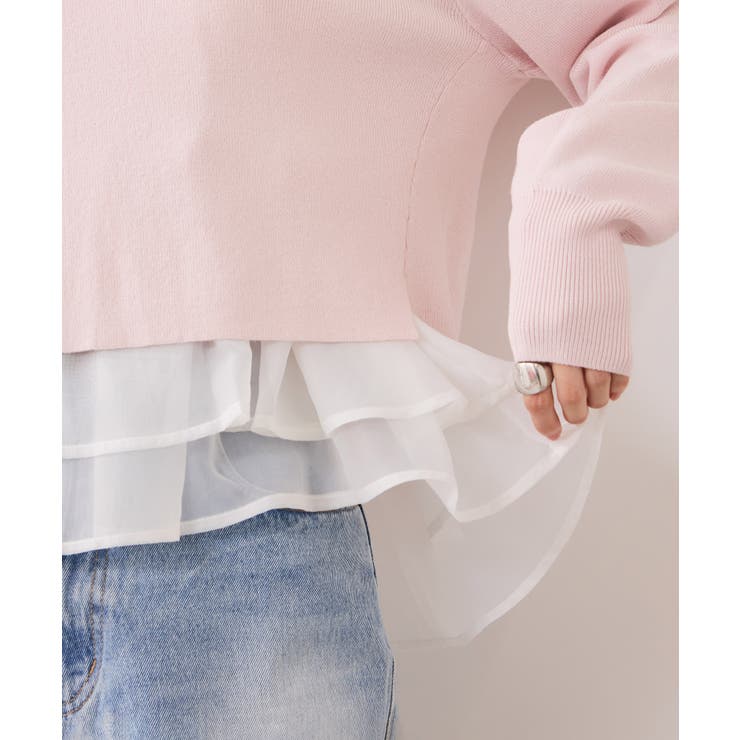 【美得】ペプラムオーガンジードッキングニットプルオーバー | VIS  | 詳細画像5 